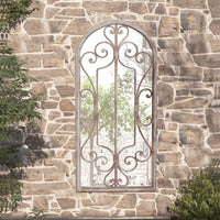 Specchio da Giardino-Specchio Decorativo-Specchio Esterno Sabbia 100x45 cm in Ferro per Uso Esterno 496424