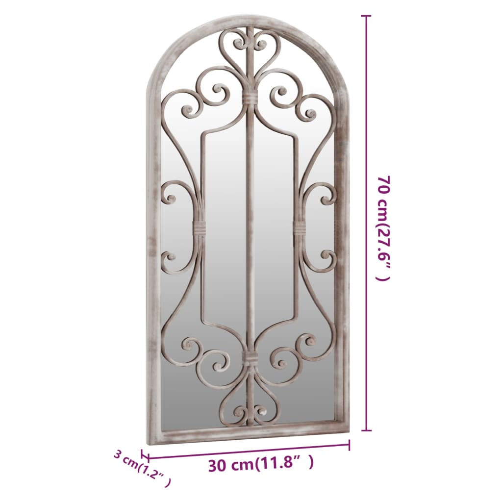 Specchio da Giardino Sabbia 70x30 cm in Ferro per Uso Esterno 318375