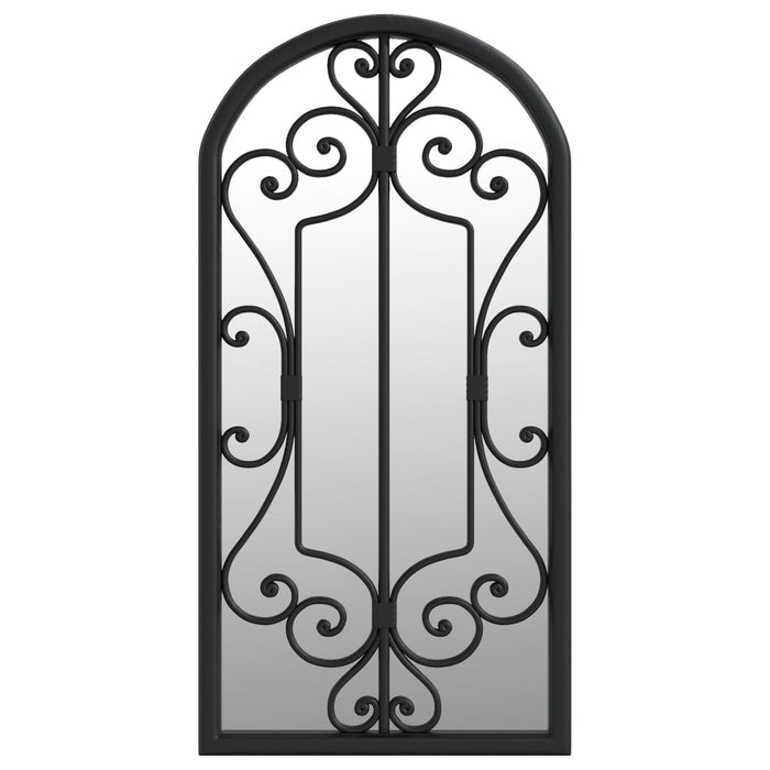 Specchio da Giardino Nero 70x30 cm in Ferro per Uso Esterno cod mxl 36870