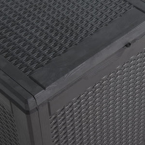 Cassetta portaoggetti per mobili da giardino 90 litri in pp rattan nero 02_0013052