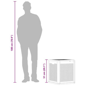 Baule da Giardino 90 L Nero in Rattan PP 151227