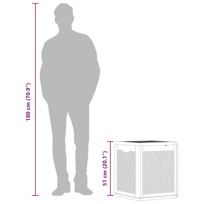 Baule da Giardino 90 L Nero in Rattan PP 151227