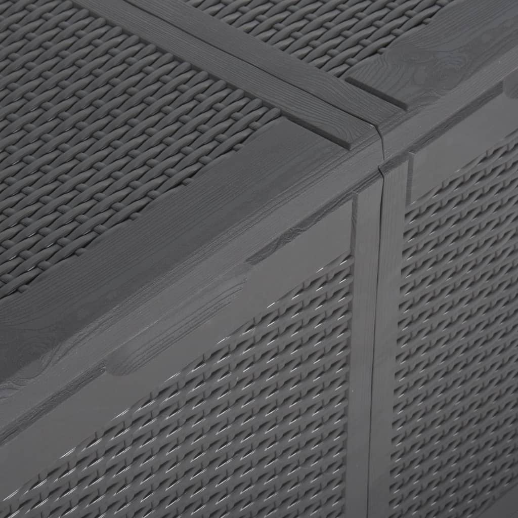 Baule portaoggetti per mobili da giardino 180 litri in PP rattan nero 02_0013017