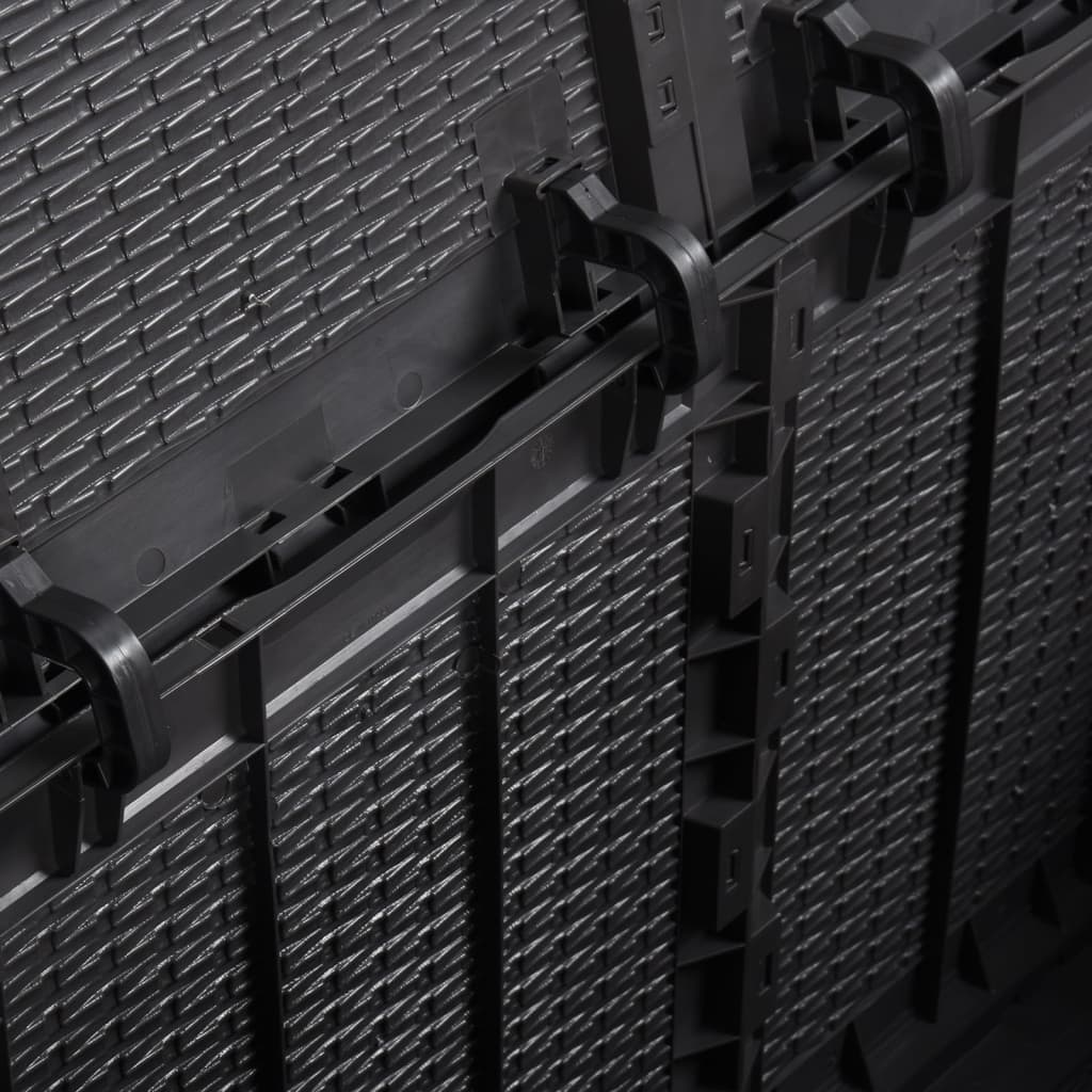 Baule portaoggetti per mobili da giardino 180 litri in PP rattan nero 02_0013017