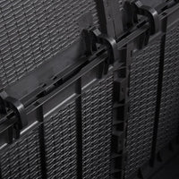 Baule portaoggetti per mobili da giardino 180 litri in PP rattan nero 02_0013017