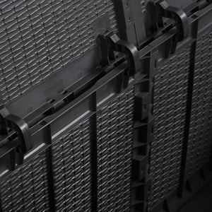 Baule portaoggetti per mobili da giardino 180 litri in PP rattan nero 02_0013017