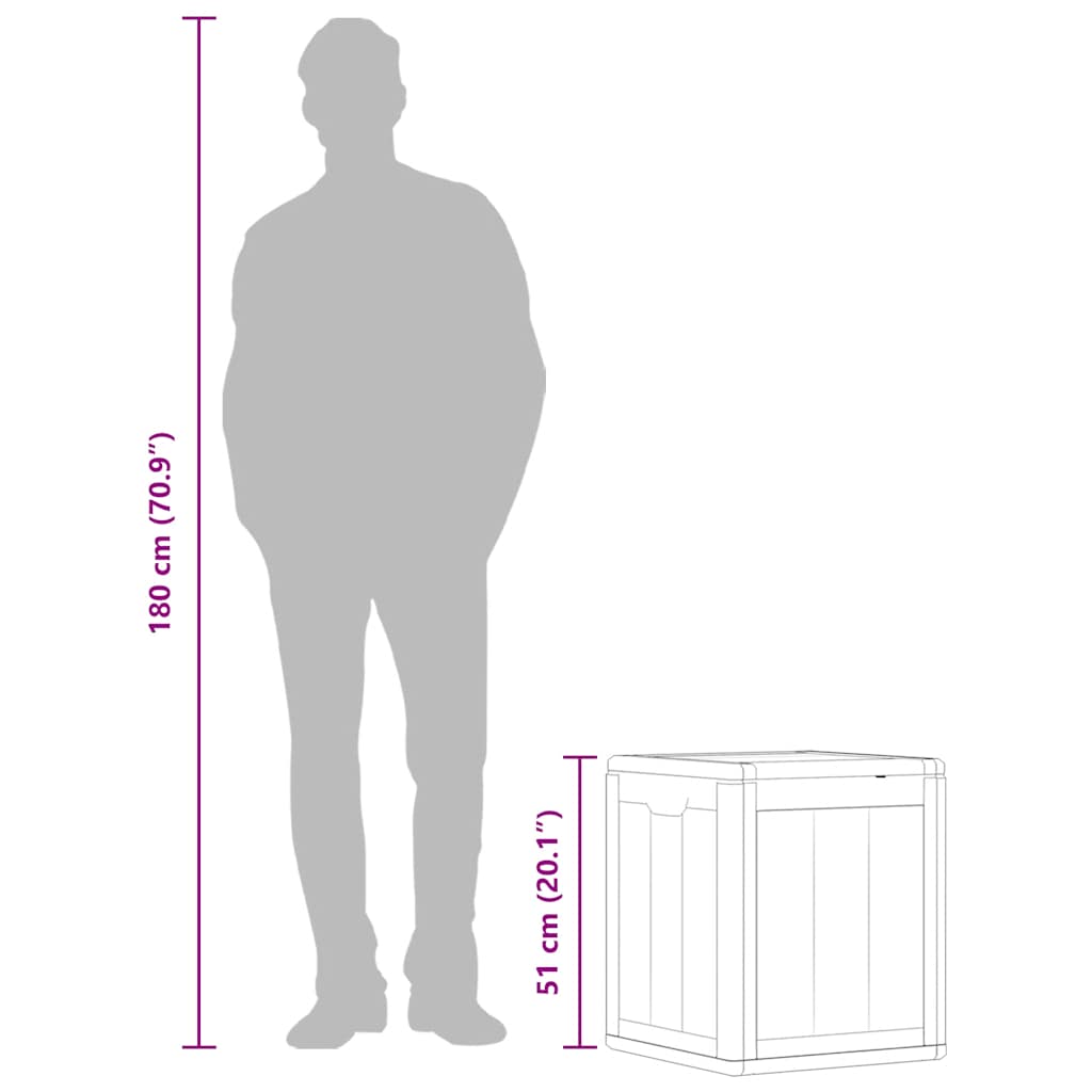 Baule da Giardino 90 L Grigio Aspetto legno in PP 151233