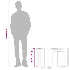 Baule da Giardino 180 L Grigio Aspetto legno in PP 151234