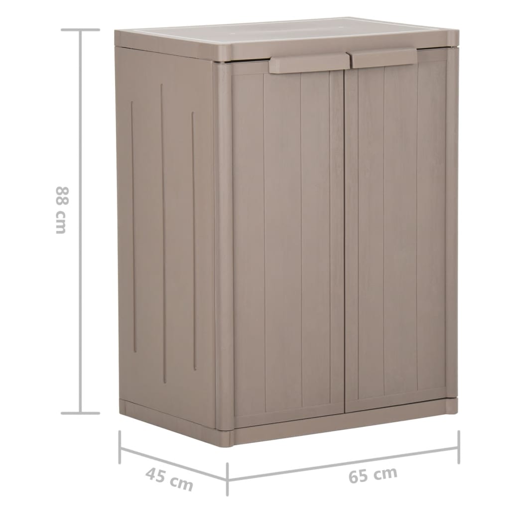 Armadio da Giardino Marrone 65x45x88 cm in PP Aspetto Legno 151239
