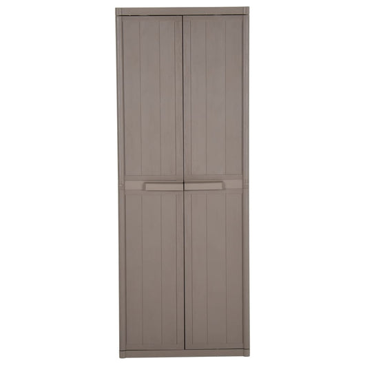 Armadio da Giardino Marrone 65x45x172 cm in PP Aspetto Legno 151240