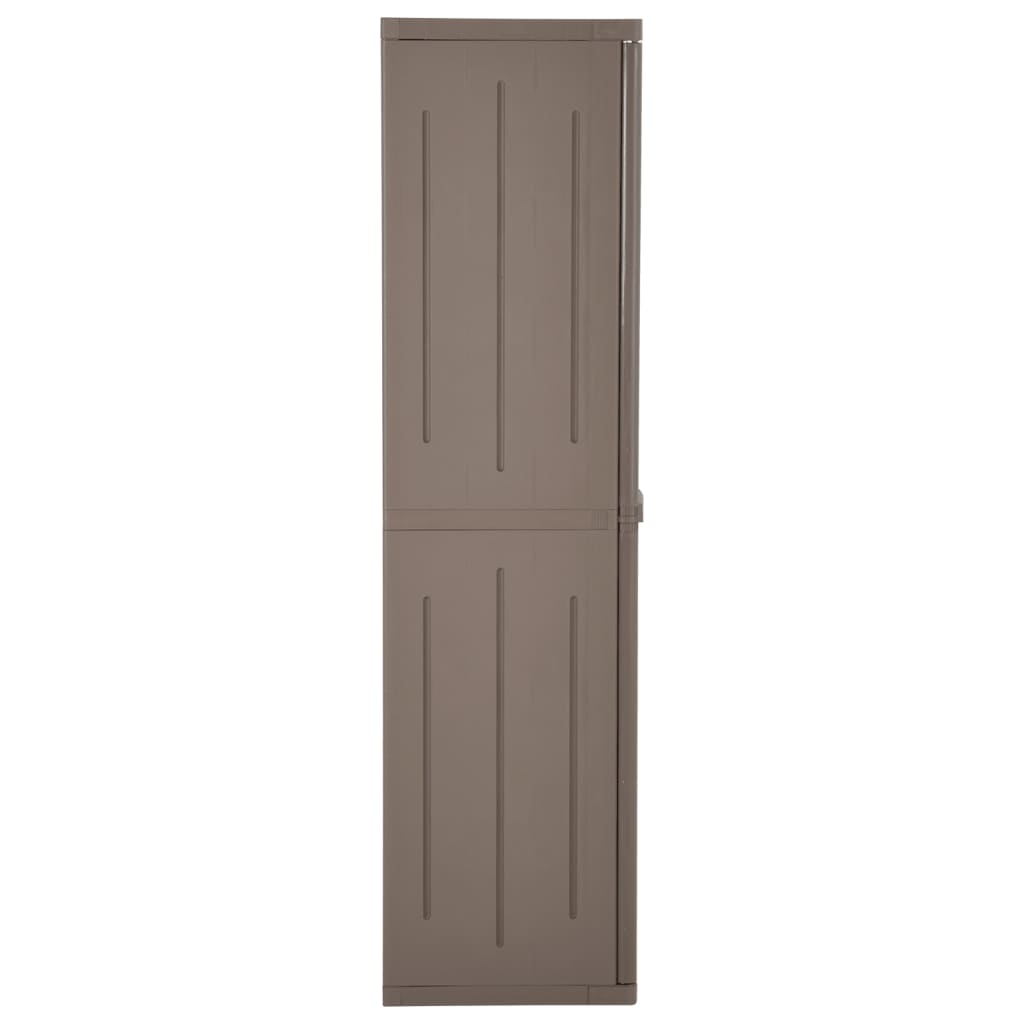 Armadio da Giardino Marrone 65x45x172 cm in PP Aspetto Legno 151240