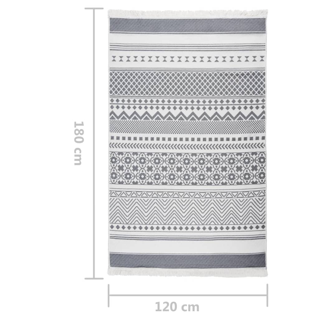 Tappeto Grigio e Bianco 120x180 cm in Cotone cod mxl 65555