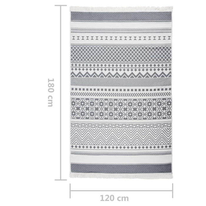 Tappeto Grigio e Bianco 120x180 cm in Cotone cod mxl 65555