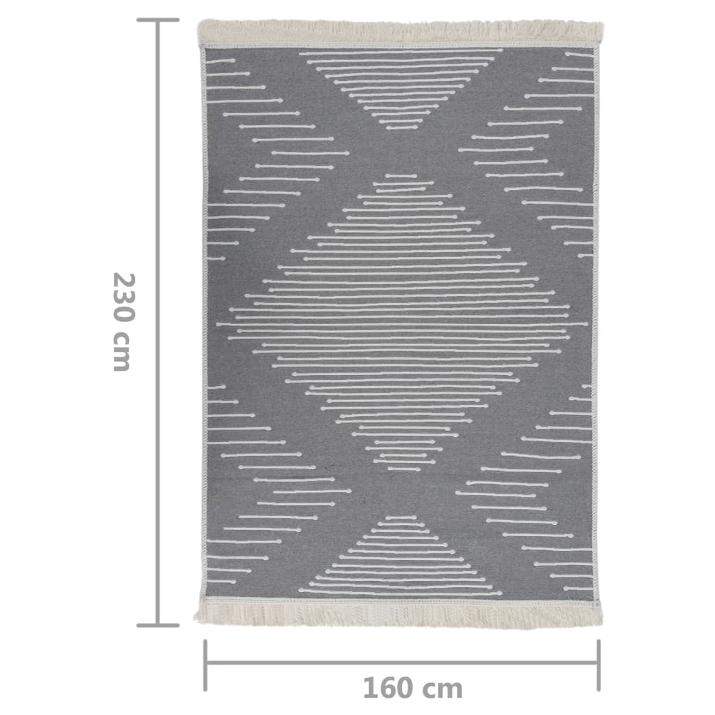 Tappeto Grigio Scuro 160x230 cm in Cotone cod mxl 69799
