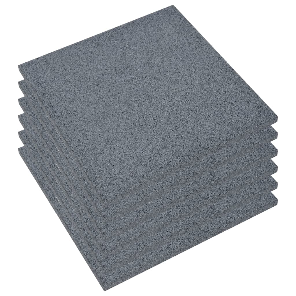 Piastrelle Anticaduta 6 pz in Gomma 50x50x3 cm Grigio 93439