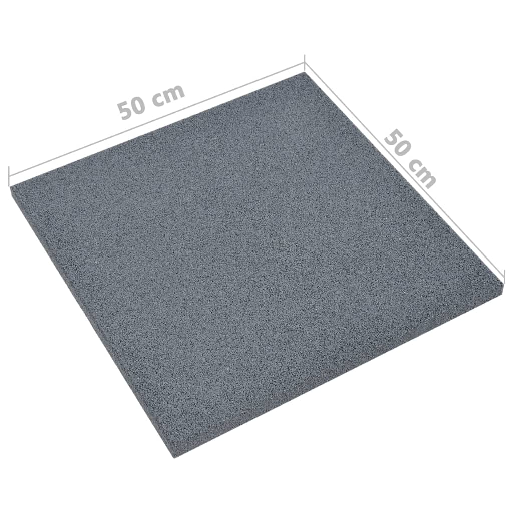 Piastrelle Anticaduta 6 pz in Gomma 50x50x3 cm Grigio 93439