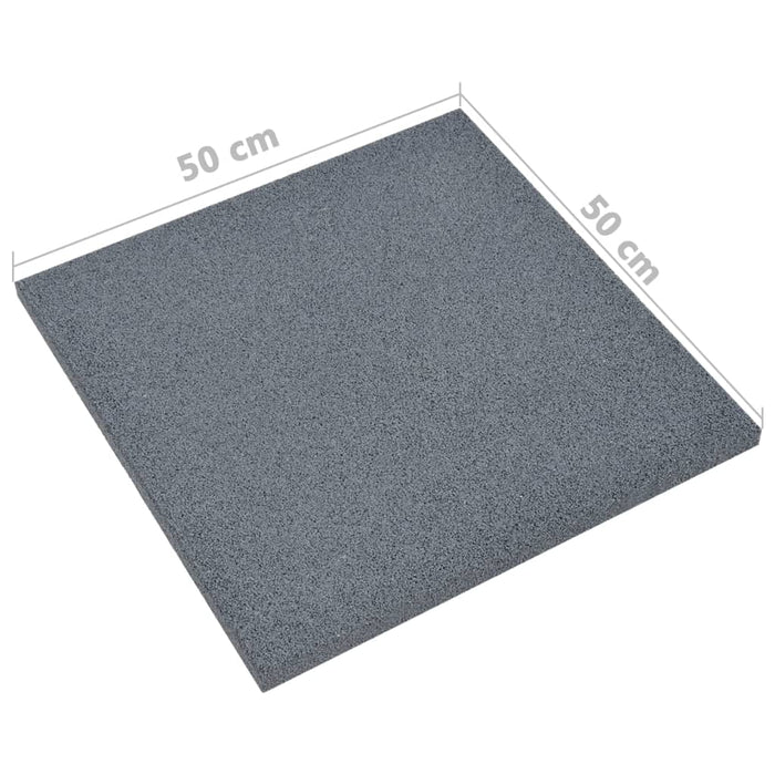 Piastrelle Anticaduta 6 pz in Gomma 50x50x3 cm Grigio 93439