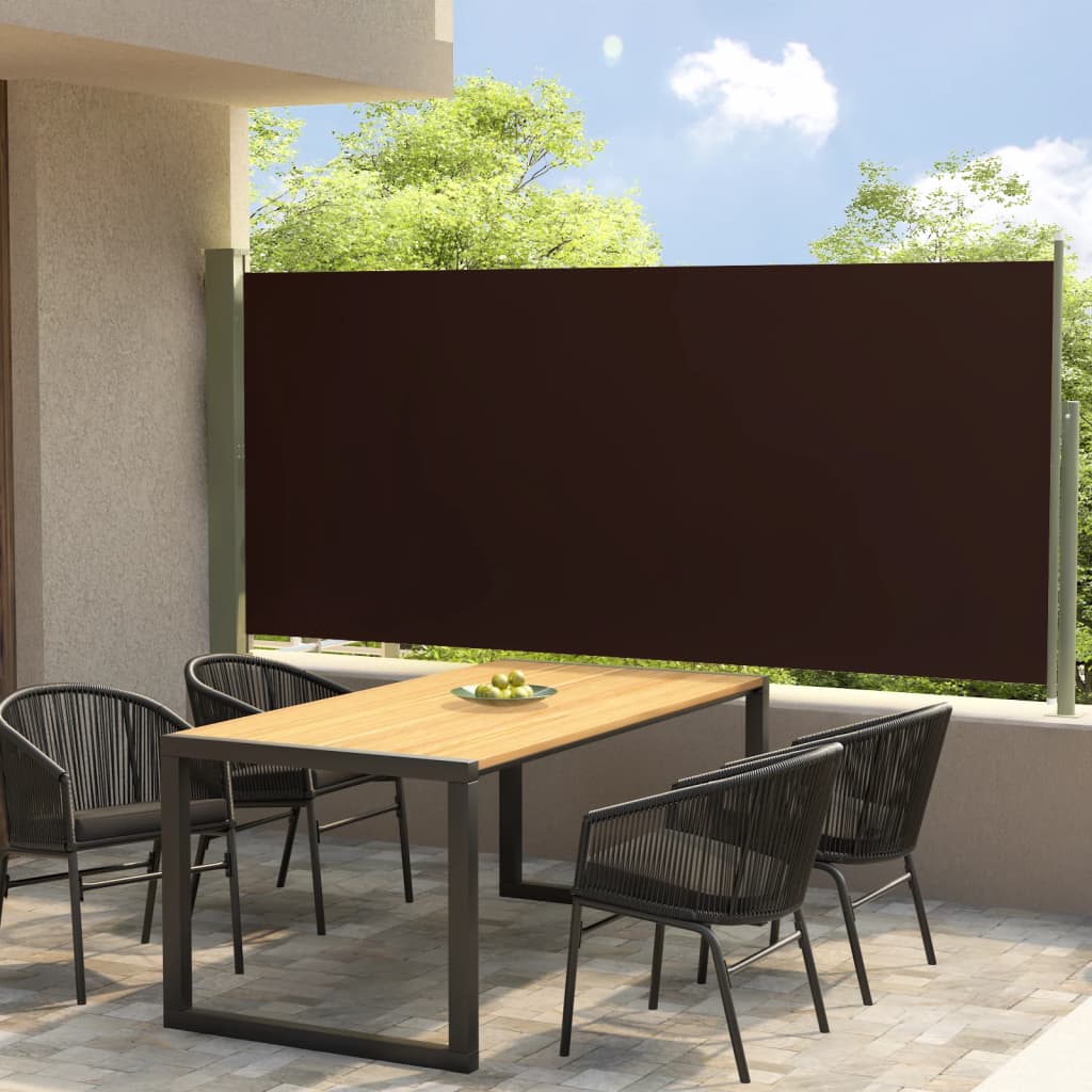 Tenda Laterale Retrattile per Patio 117x300 cm Marrone 317829