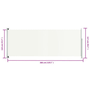 Tenda Laterale Retrattile per Patio 117x300 cm Crema 317869