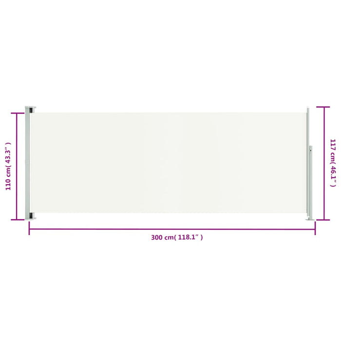 Tenda Laterale Retrattile per Patio 117x300 cm Crema 317869