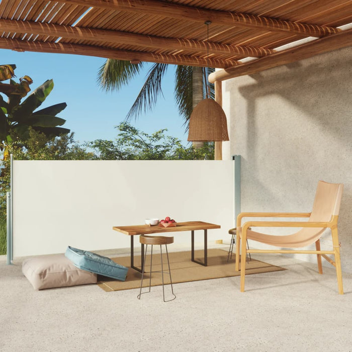 Tenda Laterale Retrattile per Patio 117x300 cm Crema 317869