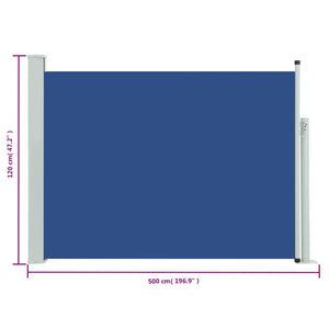 Tenda Laterale Retrattile per Patio 117x500 cm Blu 317912