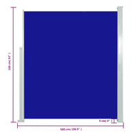 Tenda Laterale Retrattile per Patio 160x500 cm Blu 317924
