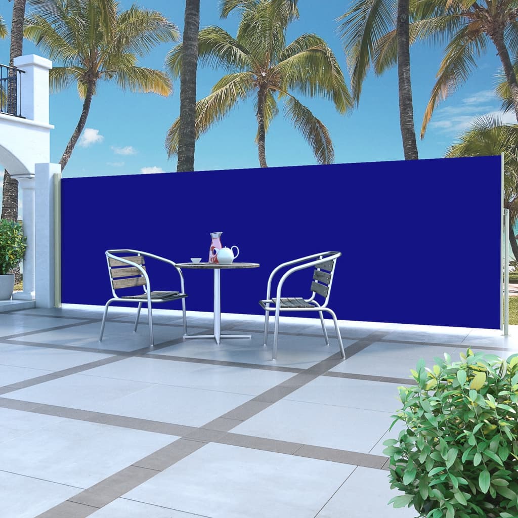 Tenda Laterale Retrattile per Patio 160x500 cm Blu 317924