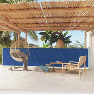 Tenda Laterale Retrattile per Patio 117x600 cm Blu 317948