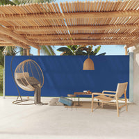Tenda da Sole Laterale Retrattile per Patio 180x600 cm Blu 317966