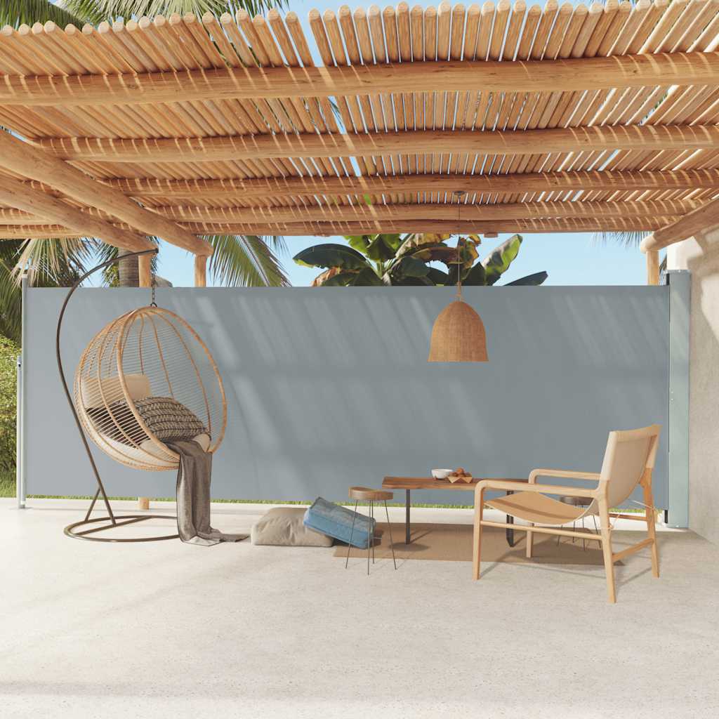 Tenda da Sole Laterale Retrattile per Patio 180x600 cm Grigia 317968