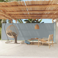 Tenda da Sole Laterale Retrattile per Patio 180x600 cm Grigia 317968