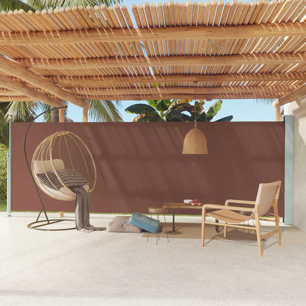 Tenda da Sole Laterale Retrattile per Patio 180x600 cm Marrone cod mxl 23864