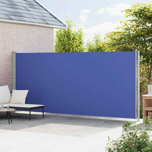 Tenda da Sole Laterale Retrattile per Patio 200x600 cm Blu 317972