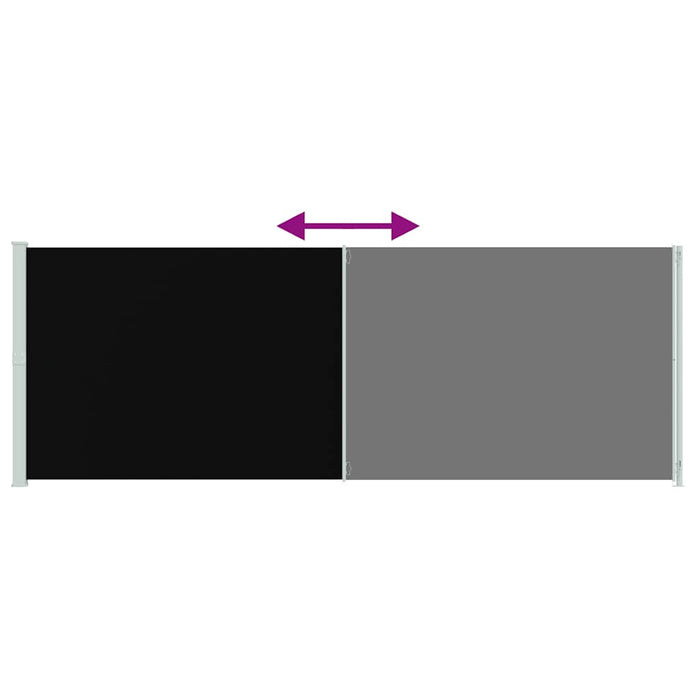 Tenda Laterale Retrattile per Patio 220x600 cm Nera 317976