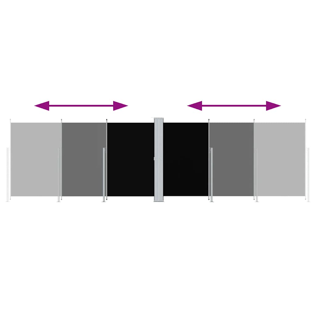 Tenda da Sole Laterale Retrattile Nera 180x600 cm 318000