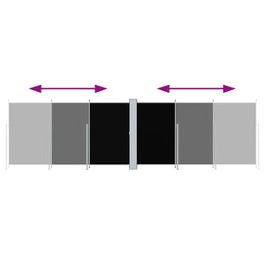 Tenda da Sole Laterale Retrattile Nera 180x600 cm 318000