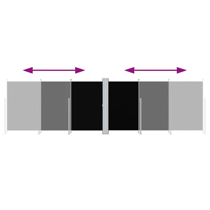 Tenda da Sole Laterale Retrattile Nera 180x600 cm 318000