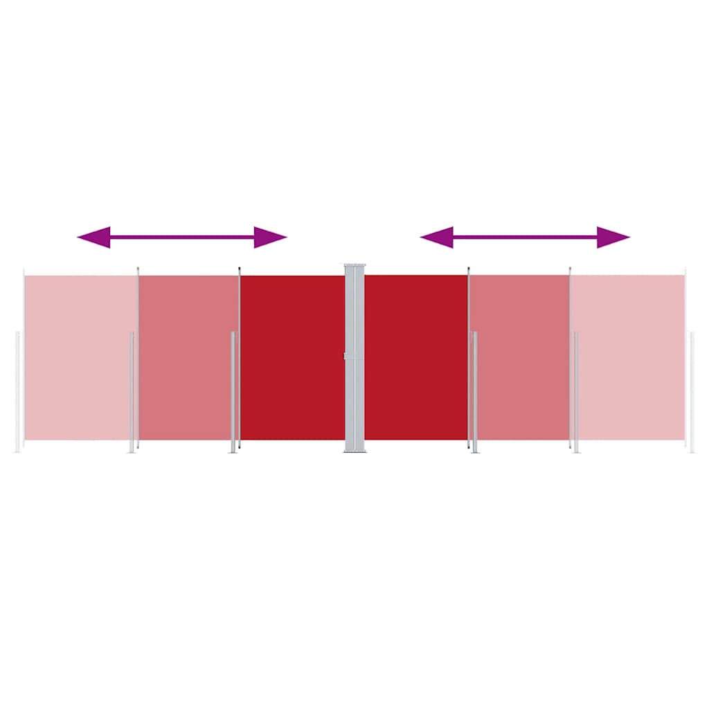 Tenda da Sole Laterale Retrattile Rossa 180x600 cm 318005