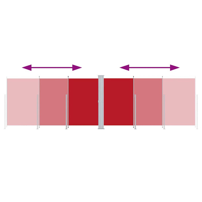 Tenda da Sole Laterale Retrattile Rossa 180x600 cm 318005