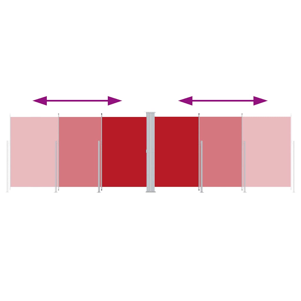 Tenda da Sole Laterale Retrattile Rossa 200x600 cm 318011