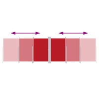 Tenda da Sole Laterale Retrattile Rossa 200x600 cm 318011