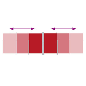 Tenda da Sole Laterale Retrattile Rossa 200x600 cm 318011