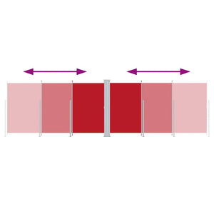 Tenda da Sole Laterale Retrattile Rossa 220x600 cm 318017