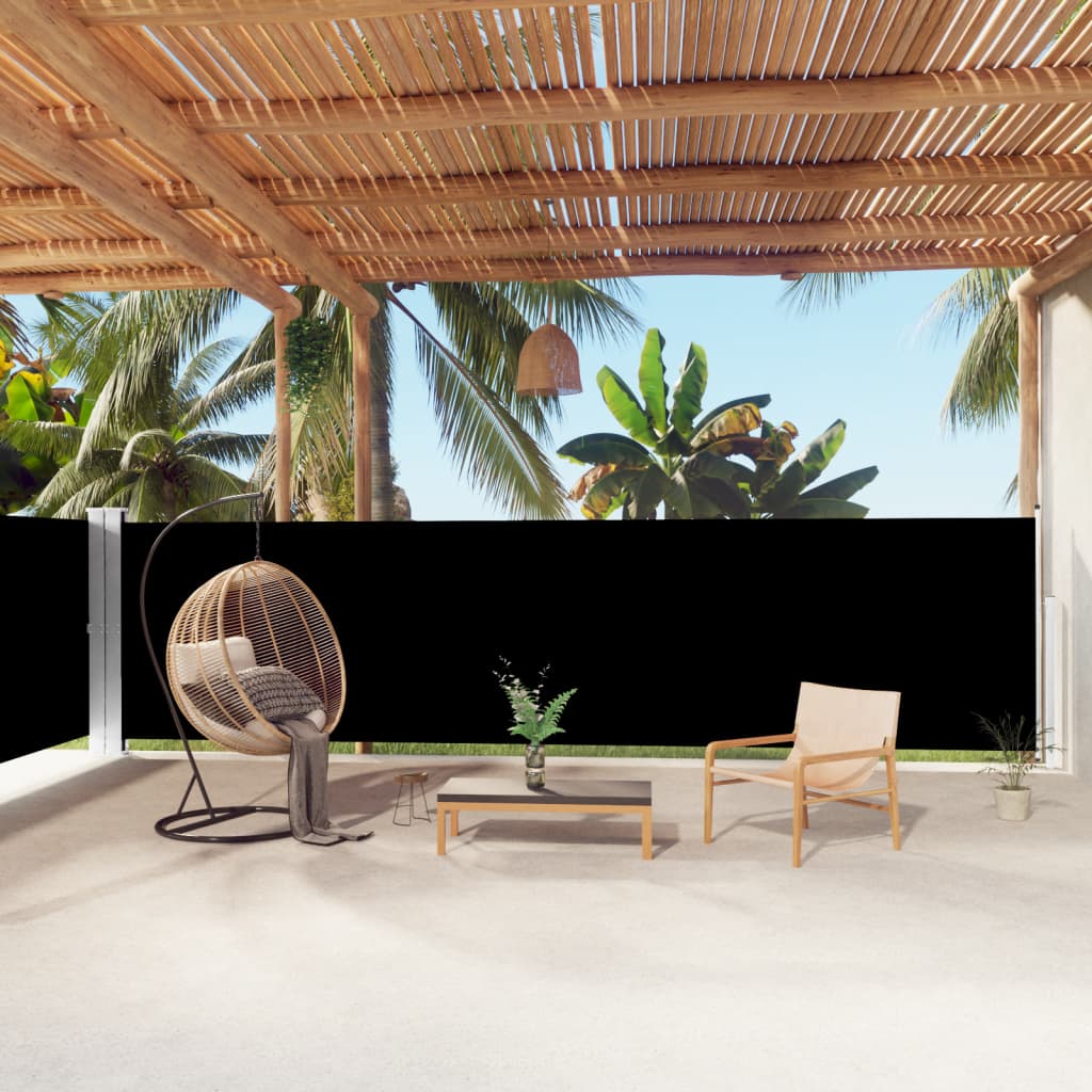 Tenda da Sole Laterale Retrattile Nera 160x1000 cm 318030