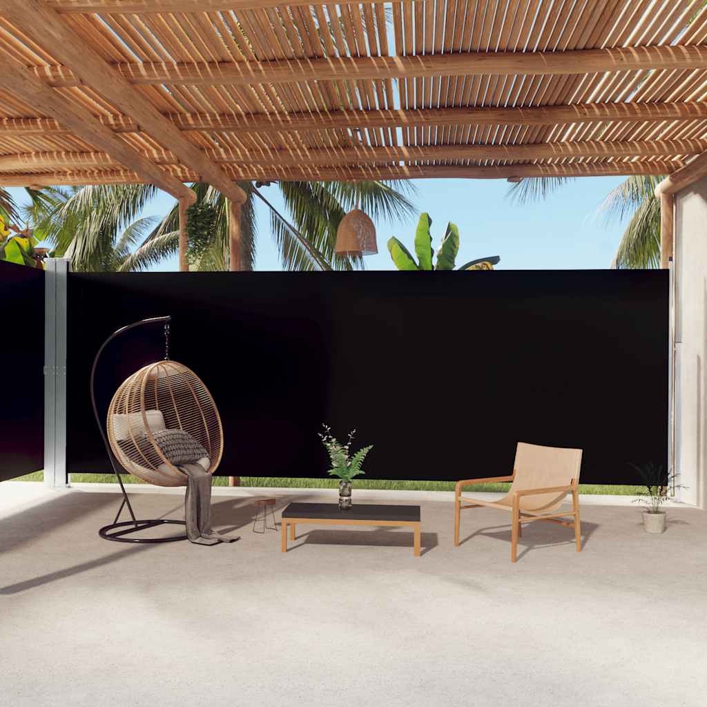 Tenda da Sole Laterale Retrattile Nera 220x1000 cm 318048