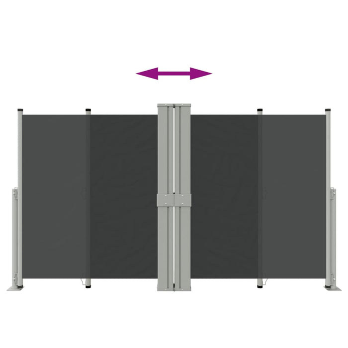 Tenda da Sole Laterale Retrattile Nera 140x1200 cm