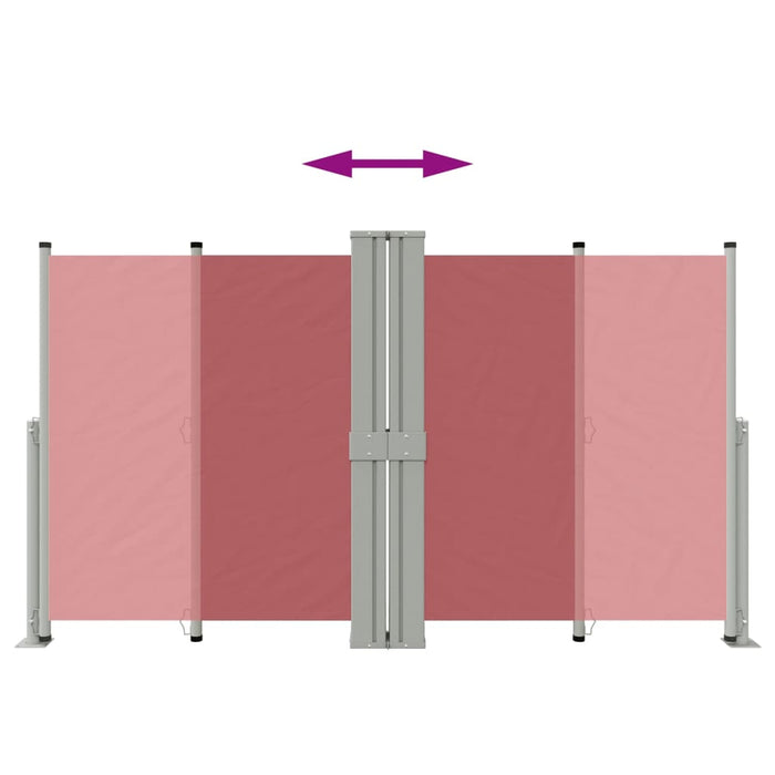 Tenda Laterale Retrattile Rossa 140x1200 cm 318065