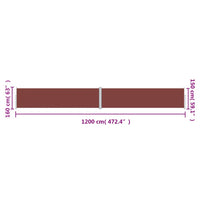 Tenda da Sole Laterale Retrattile Marrone 160x1200 cm 318069