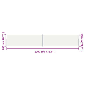 Tenda da Sole Laterale Retrattile Crema 200x1200 cm 318079